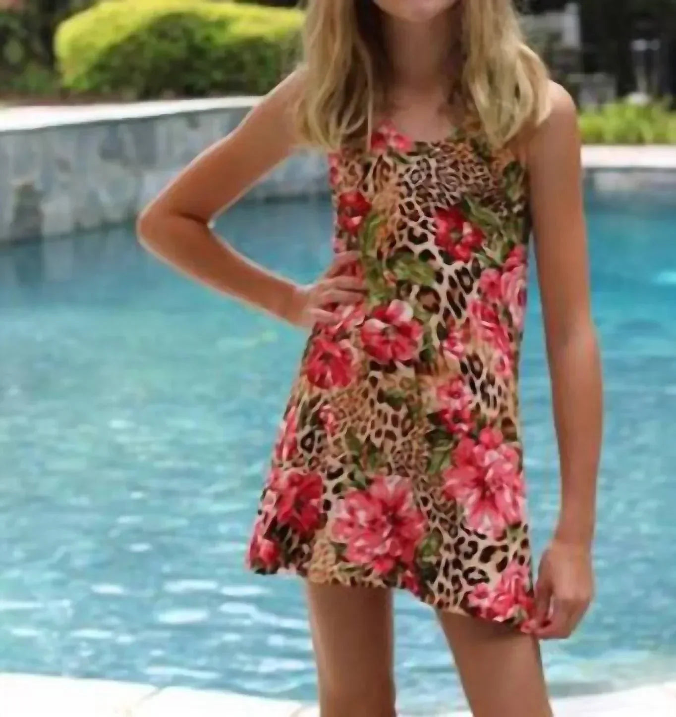 Leopard Rose Halter Dress
