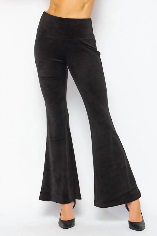 Yoga-Hose aus Samt mit ausgestelltem Bein