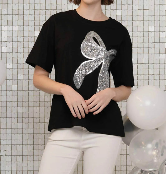 Glitzer-Schleifen-T-Shirt
