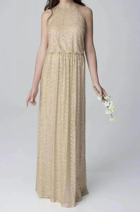 Bodenlanges, ärmelloses Brautkleid