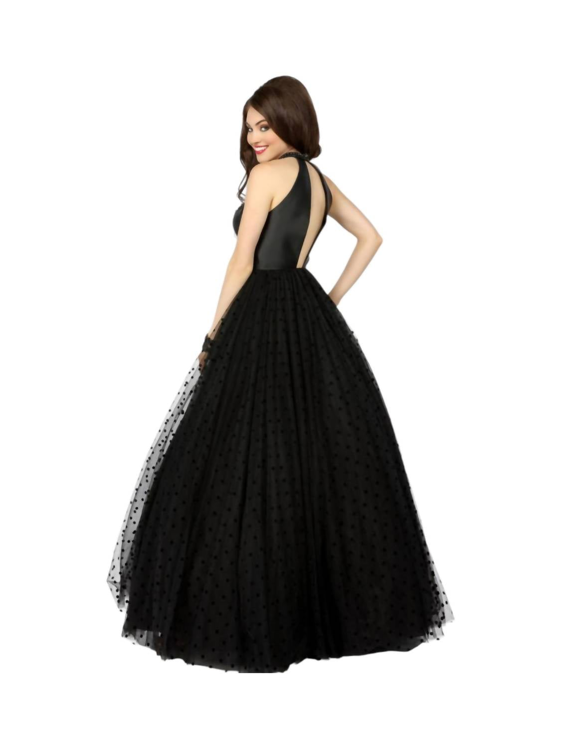 Elegantes Ballkleid aus besticktem Mikado/Tüll