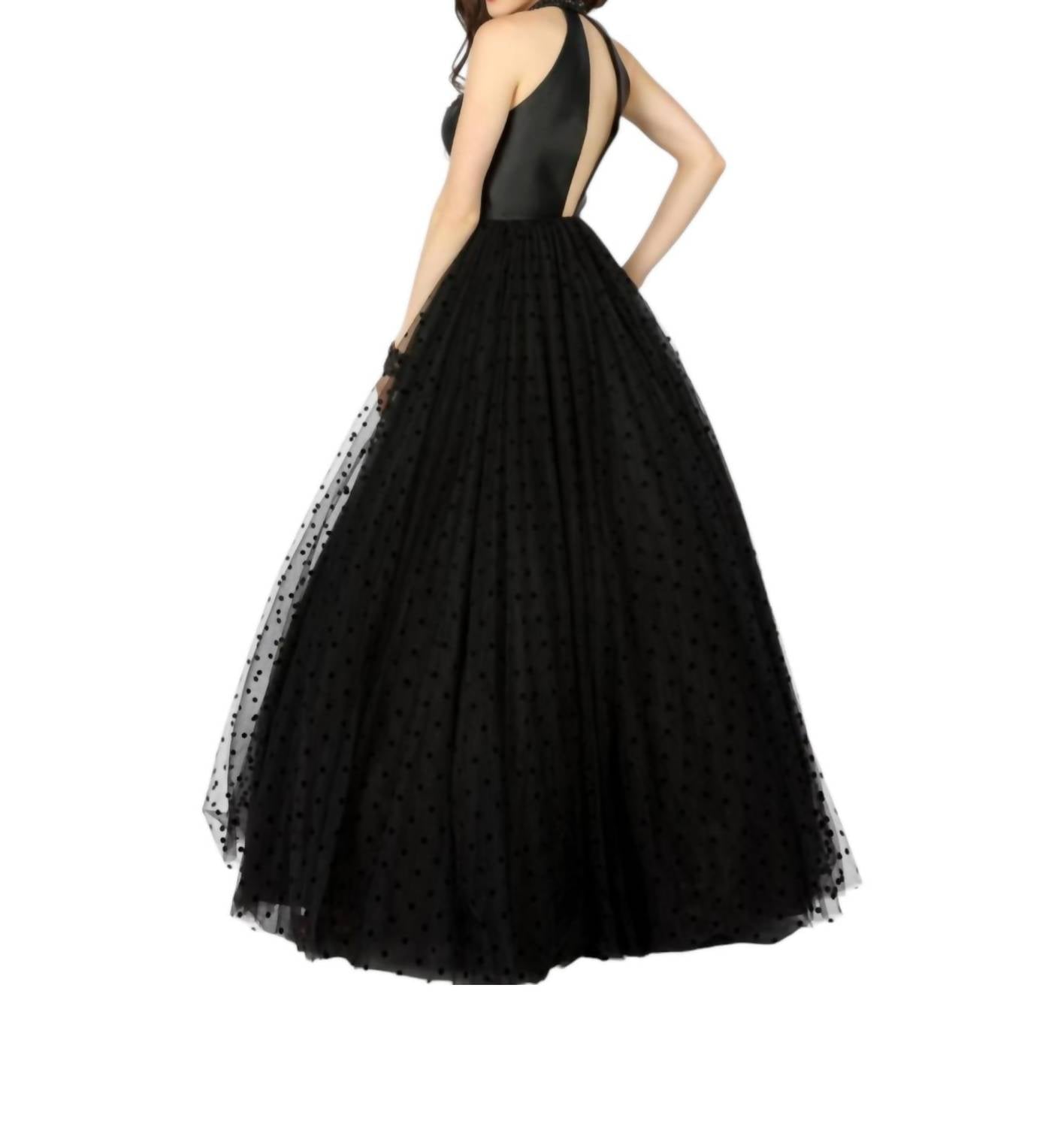 Elegantes Ballkleid aus besticktem Mikado/Tüll