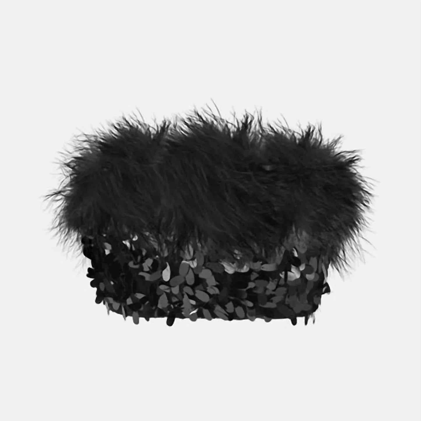 Virgo Sequin Feather Top And Skirt Set