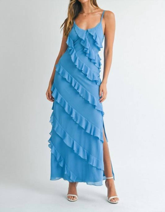 Asymetrical Tiered Ruffled Maxi Dress
