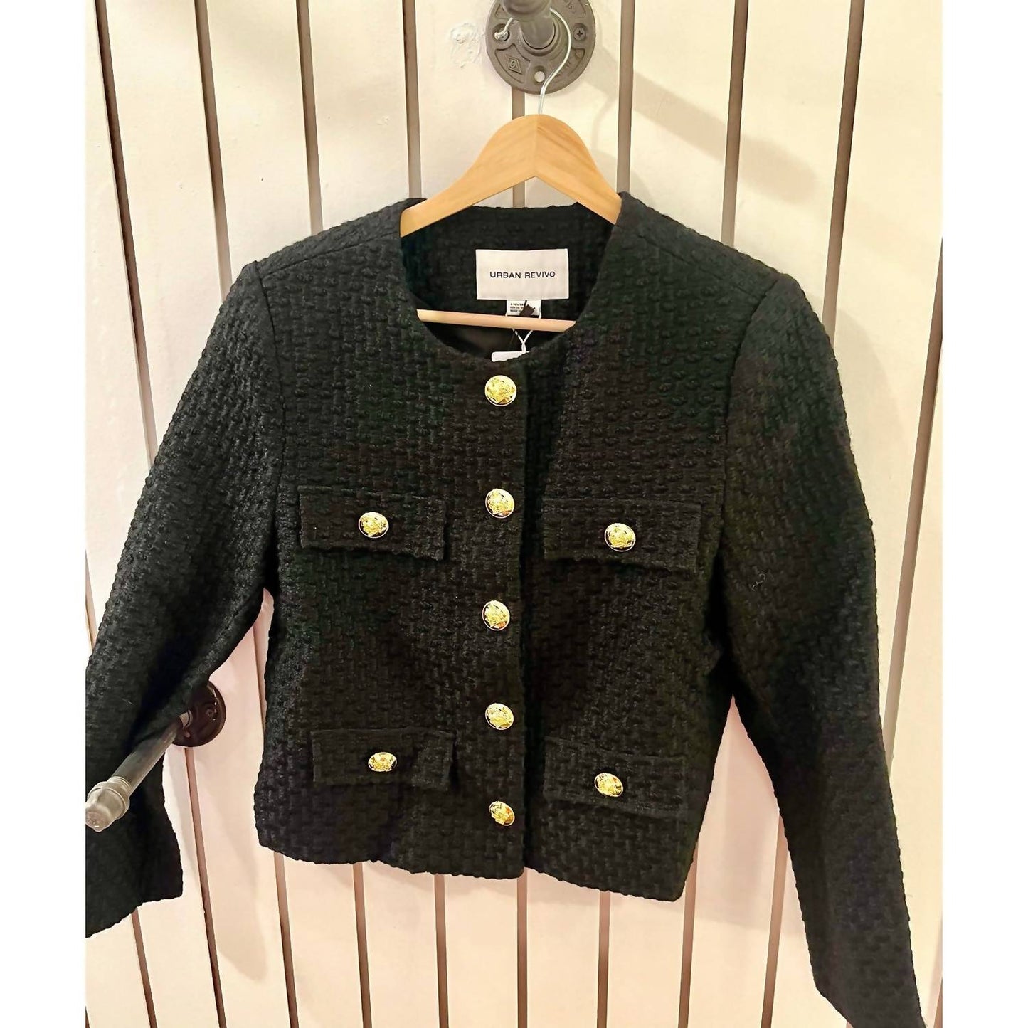 Tweed-Blazer mit langen Ärmeln