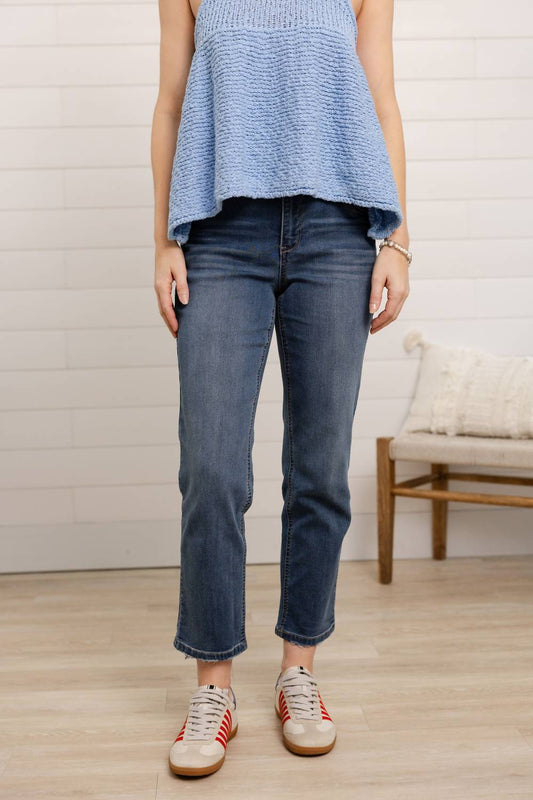 High-Rise Slim Straight Jeans