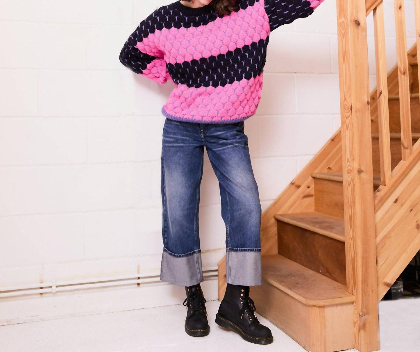 Marissa Stripe Bubble Stitch Pullover