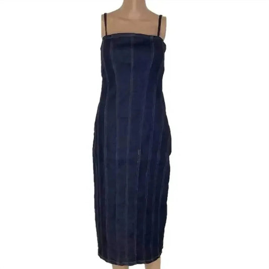 Denim Bodycon Midi Dress