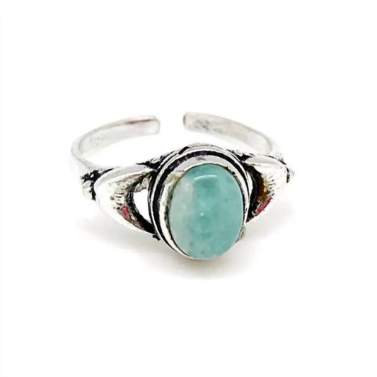 Women's Tanvi Collection Adjustable Oval Amazonite Ring