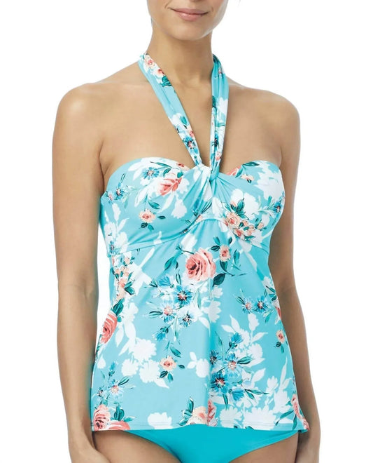 Cliff Rose Larimar D-cup Underwire Convertible Five-way Tankini Top
