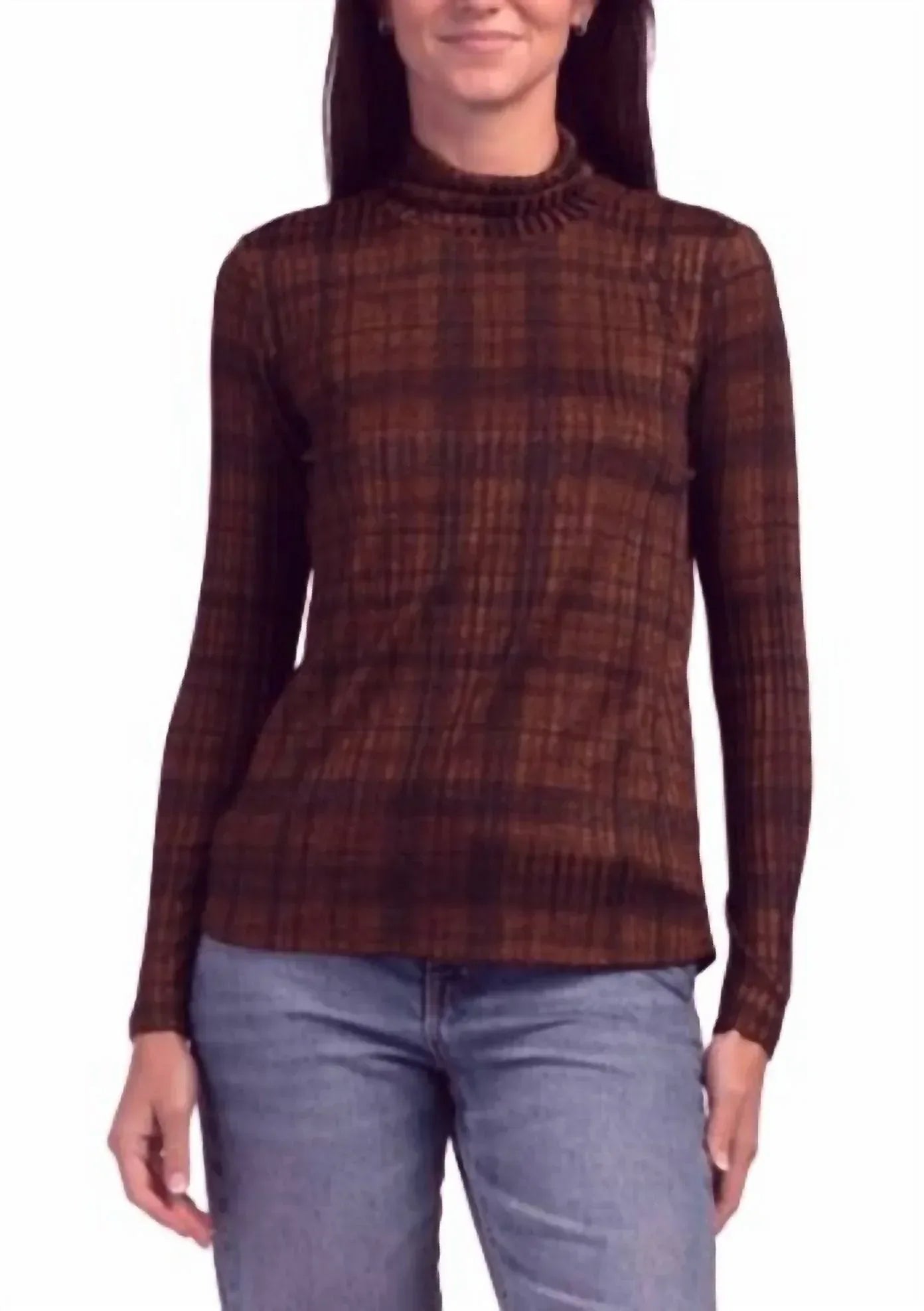 Metallic Turtleneck Top