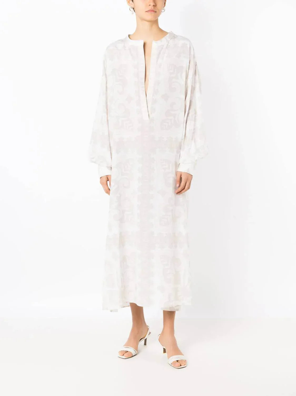 Geometric Print Silk Cotton Dress