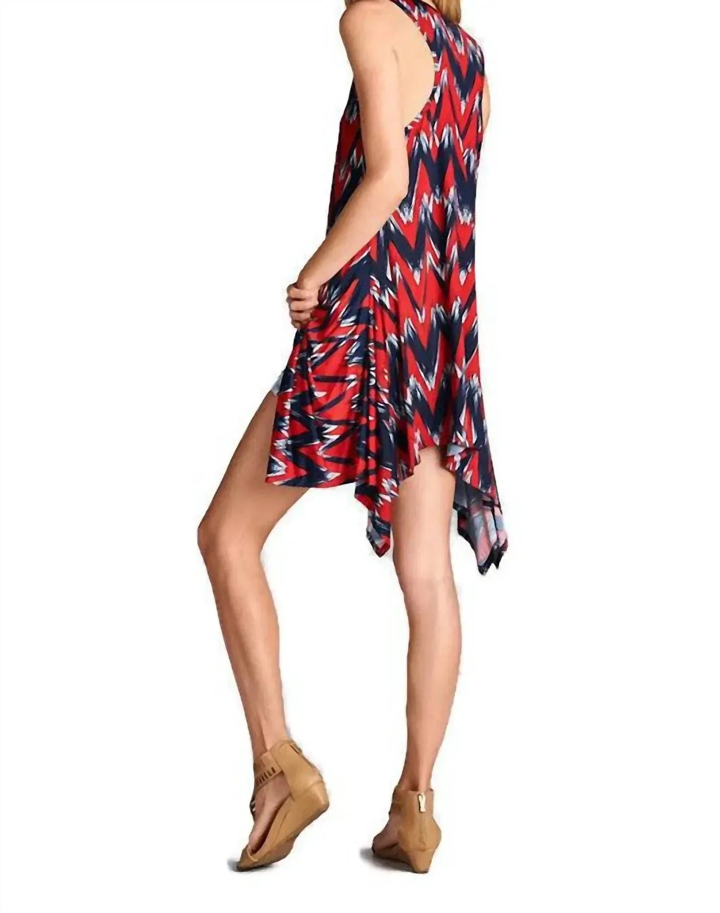 Brush Stroke Chevron Tank Dress