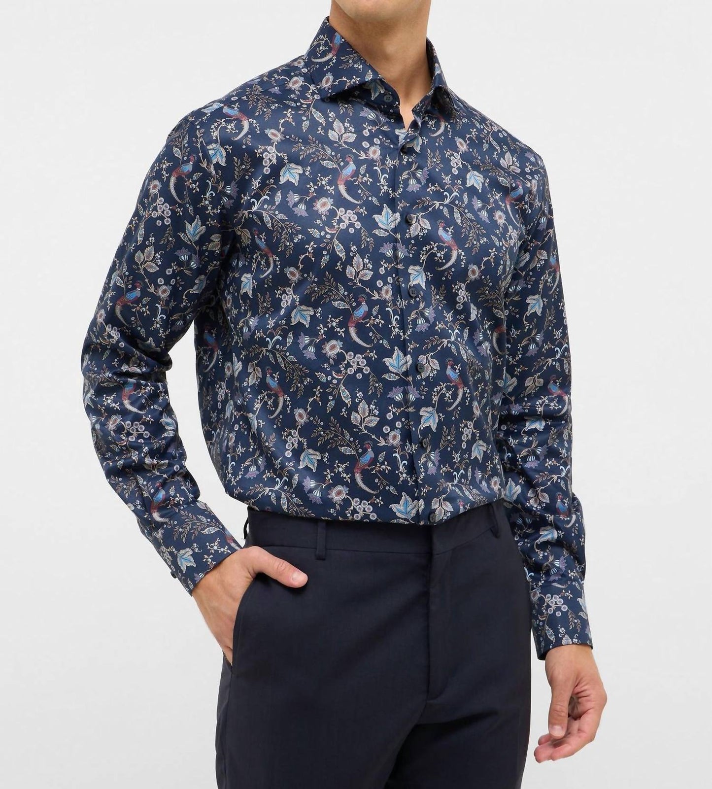 Bedrucktes Blumen-Twill-Hemd