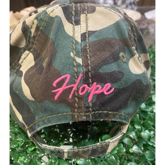 Women's Distressed Ribbon Hope Baseball Cap