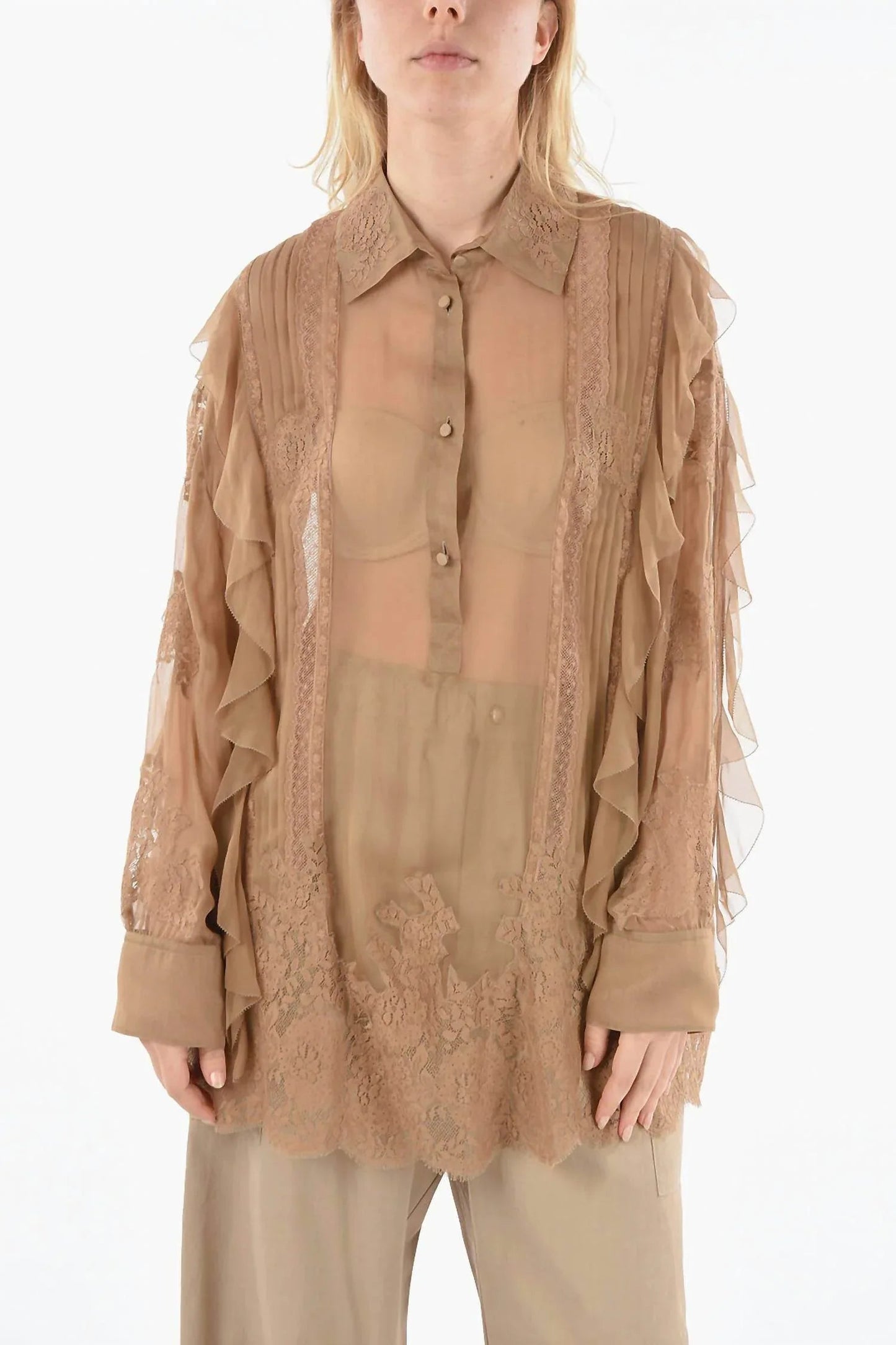 Silk Layered Embroidered Shirt