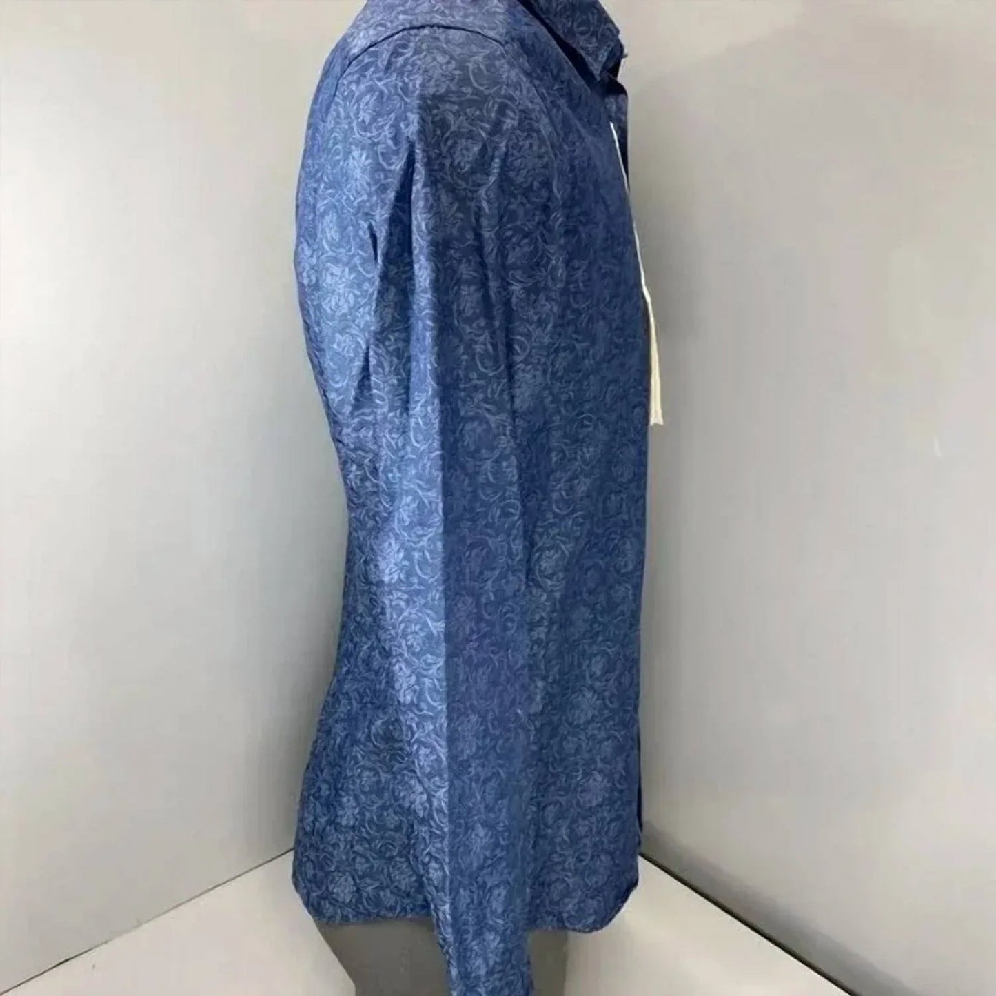 Herren Jacquard-Hemd mit Blumenmuster aus Baumwolle und Knopfleiste