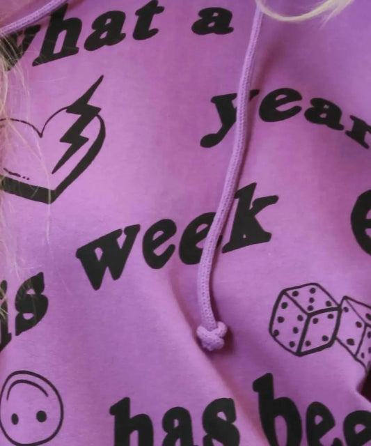 Raglan-Kapuzenpullover „Was für ein Jahr diese Woche war“