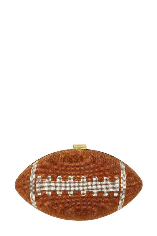 Women's Rhinestone Football Clutch Bag