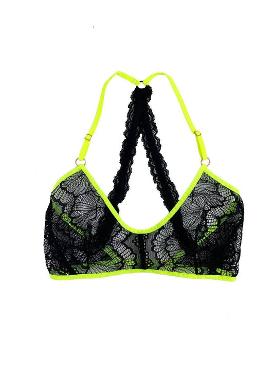 Women's Kiera Lace Neon Trim Bralette