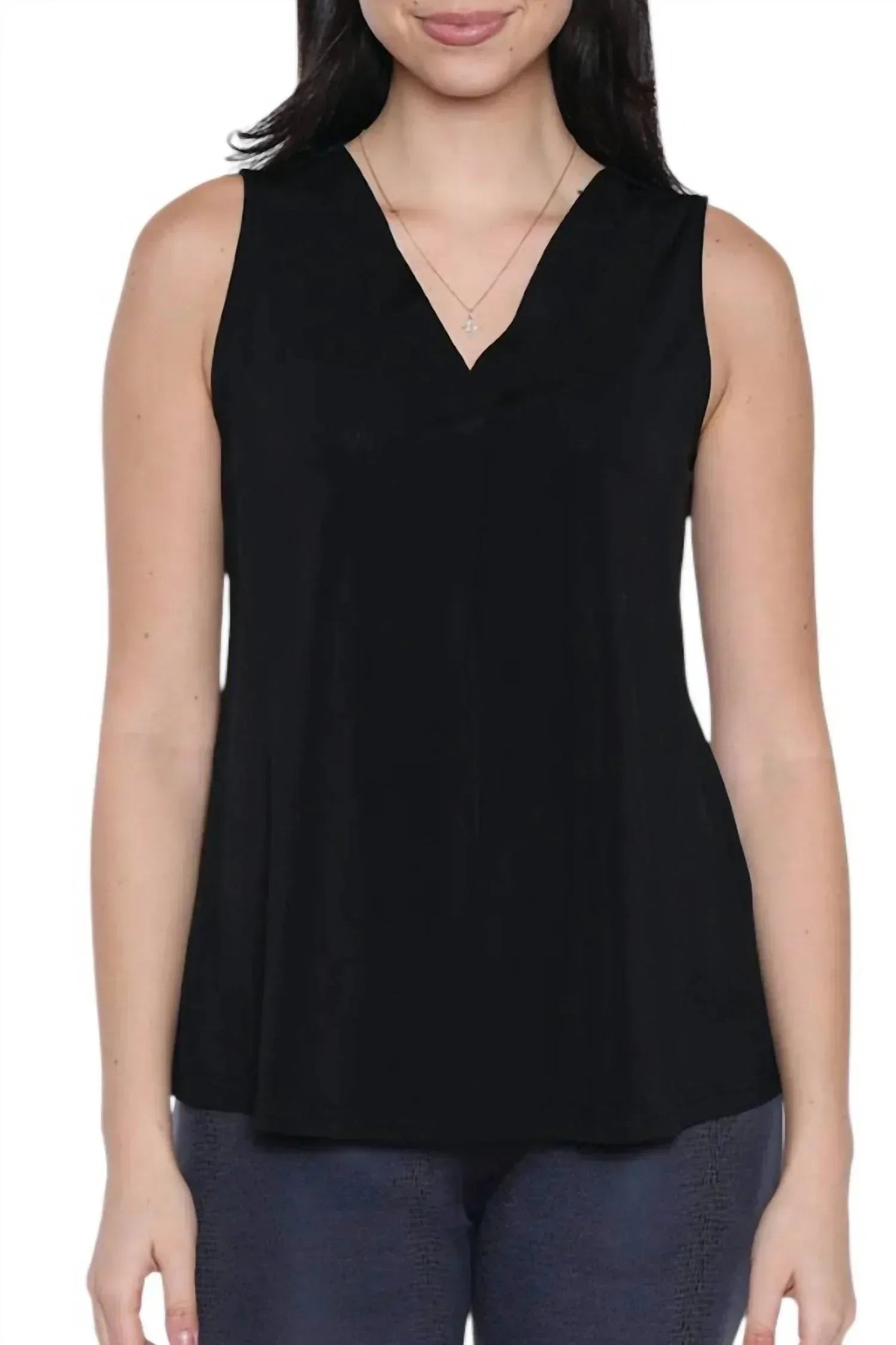 Sleeveless V-Neck Loose Fit Top
