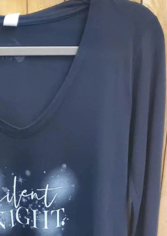 Women's Silent Night Slouchy V-neck Top