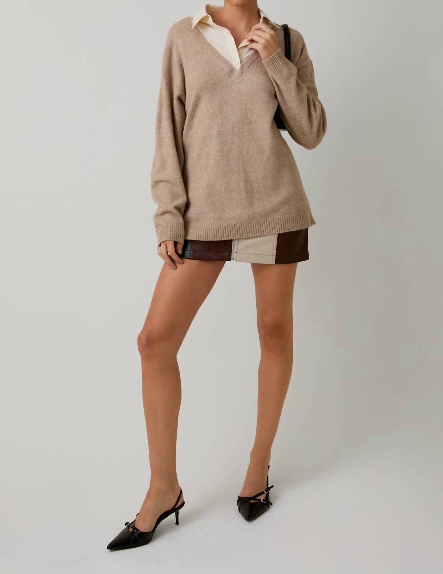Layered Pull Over Sweater Top