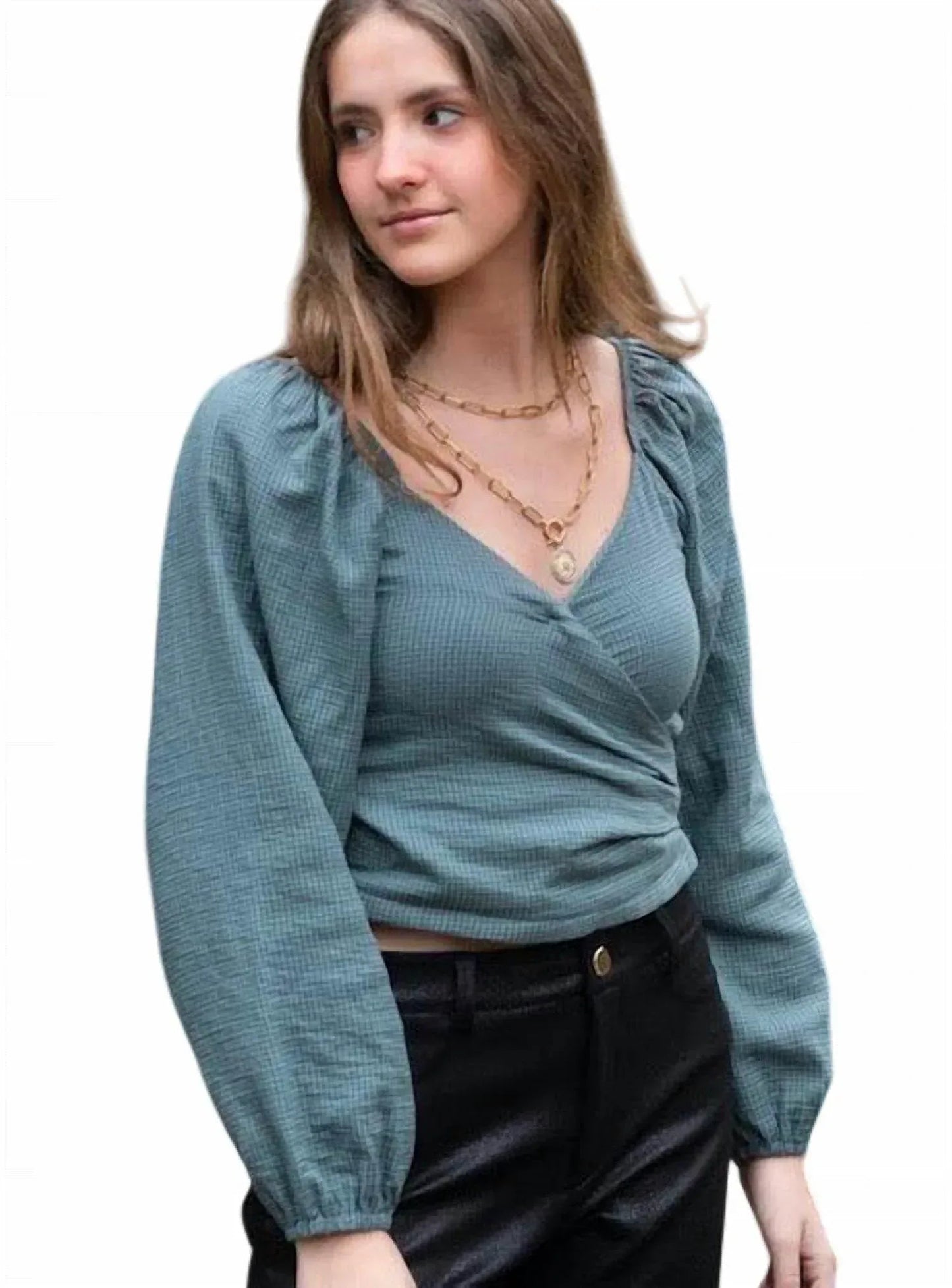 Kariertes bauchfreies Oberteil