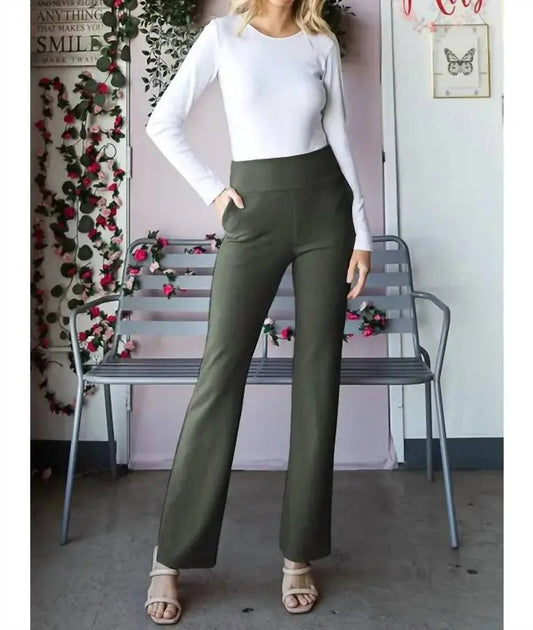 High-Waist-Schlaghose aus Stretchmaterial