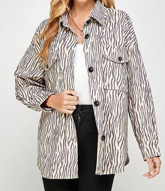 Animal Print Corduroy Jacket
