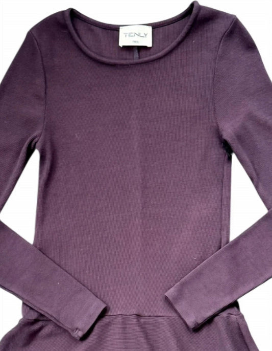 Mädchen Rayon Rib Langarm-Tankkleid