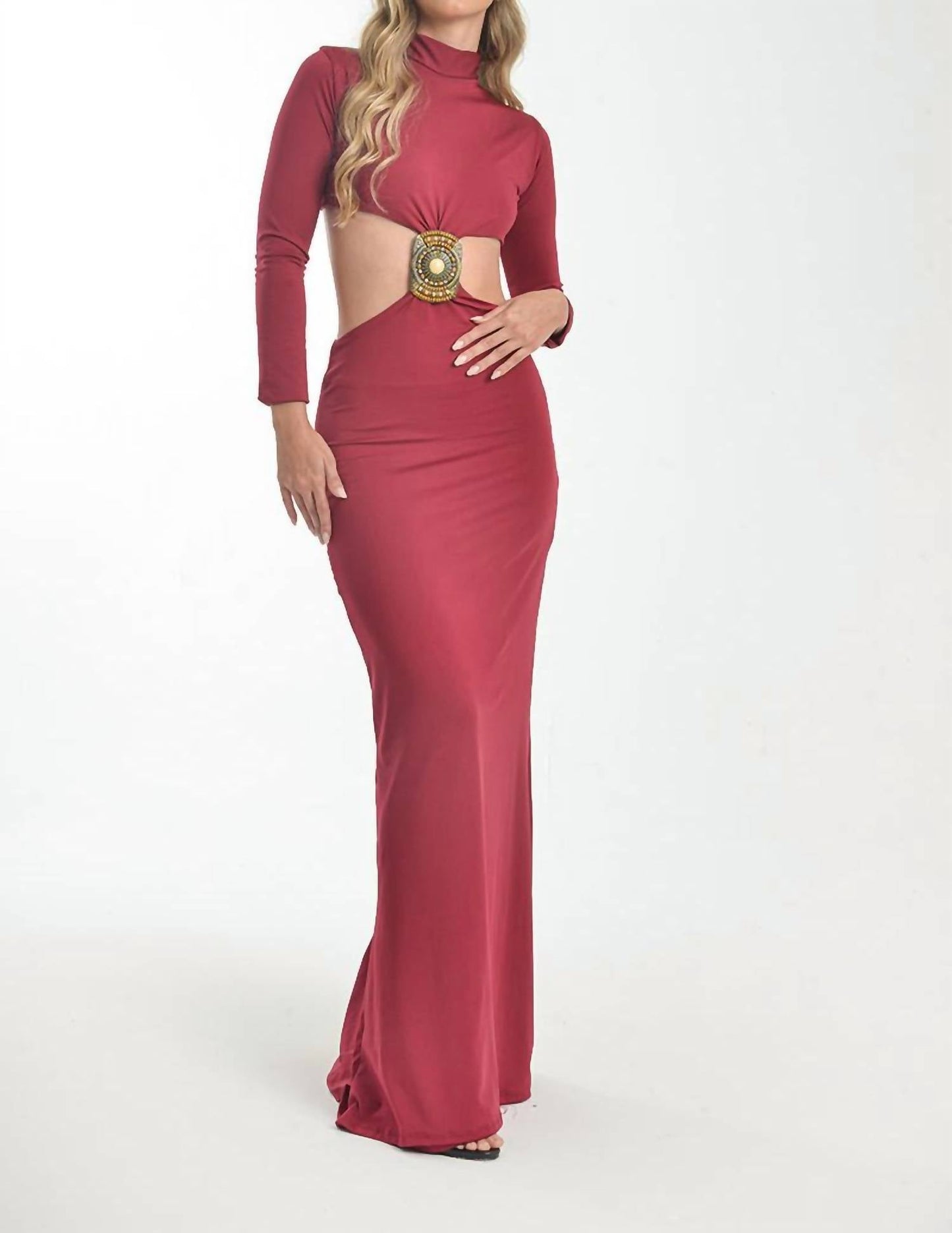 Embellished Cut-out Maxi Dress