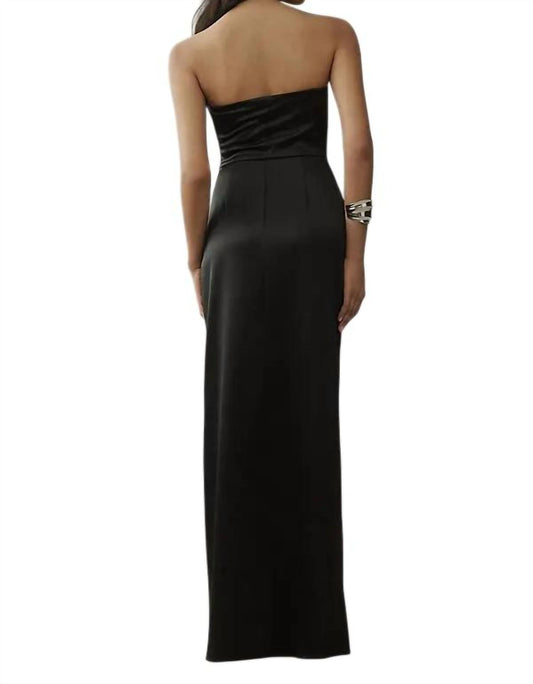 Danielle Strapless Stretch Satin Maxi Dress
