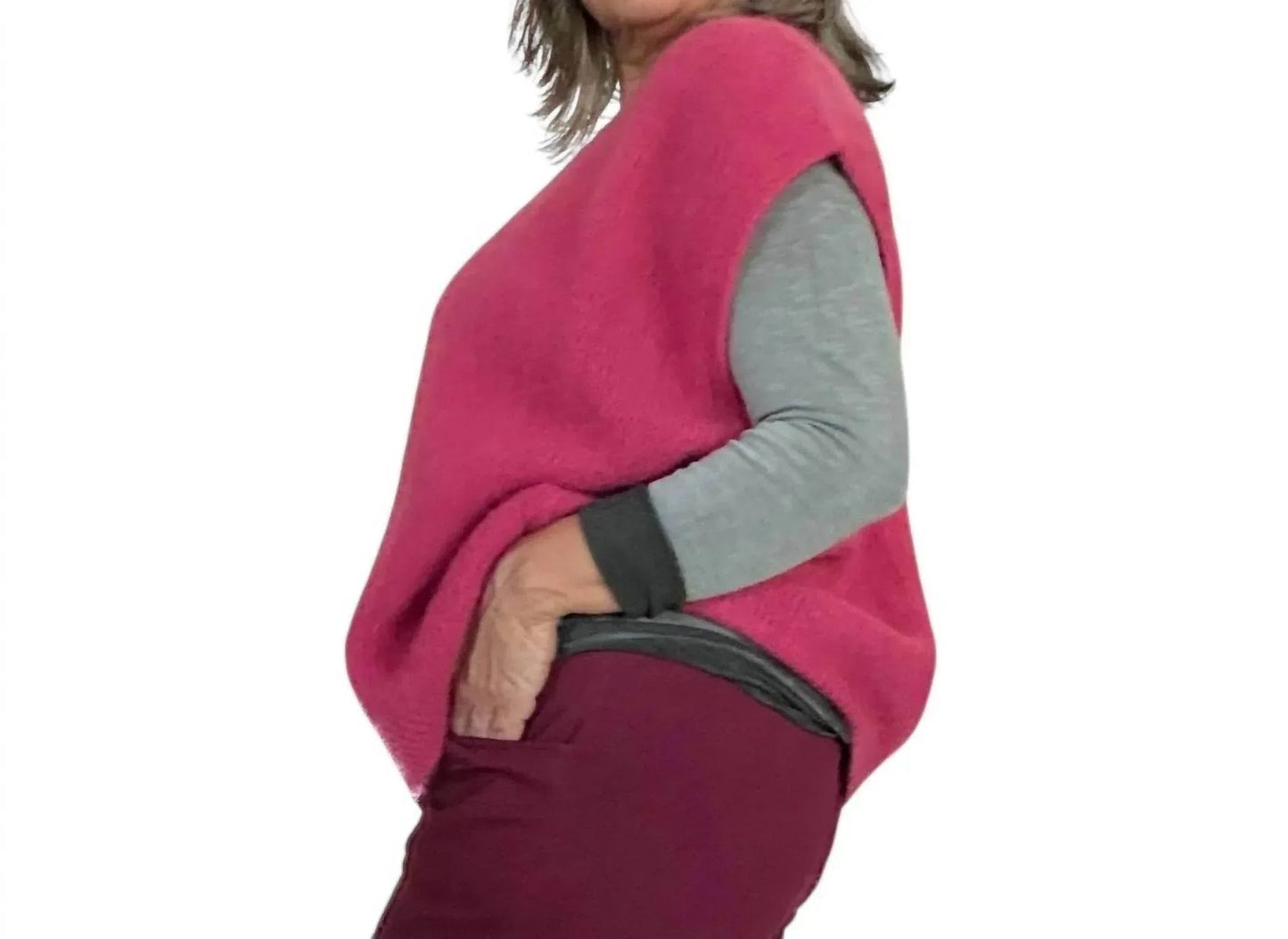 Kid Mohair Sleeveless Cardigan