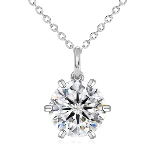 Women's Moissanite Round Solitaire Necklace