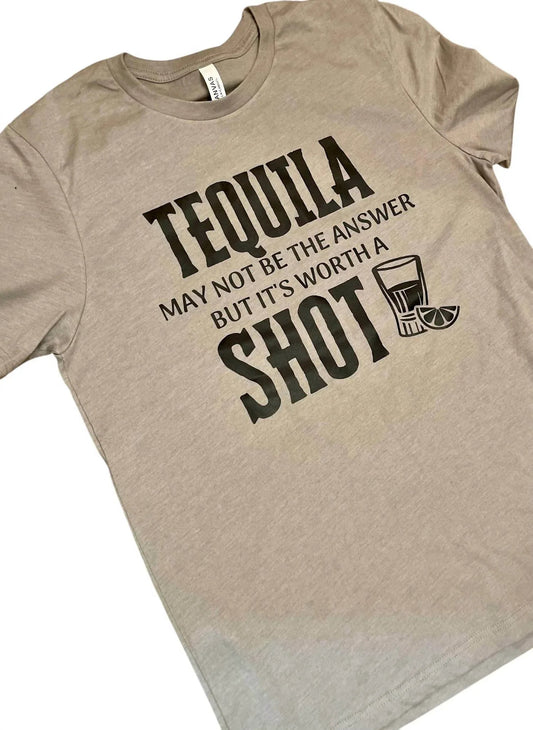 Unisex Tequila It's Worth A Shot Grafik-T-Shirts