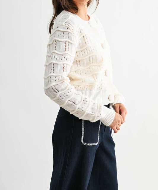 Strickjacke mit texturiertem Strick und Knopfleiste