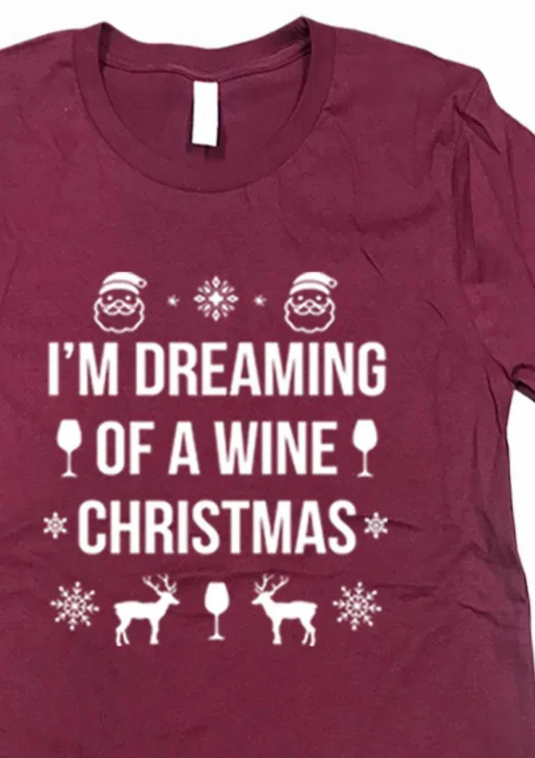 Damen T-Shirt mit Wein-Weihnachts-Traum-Motiv – Große Größen
