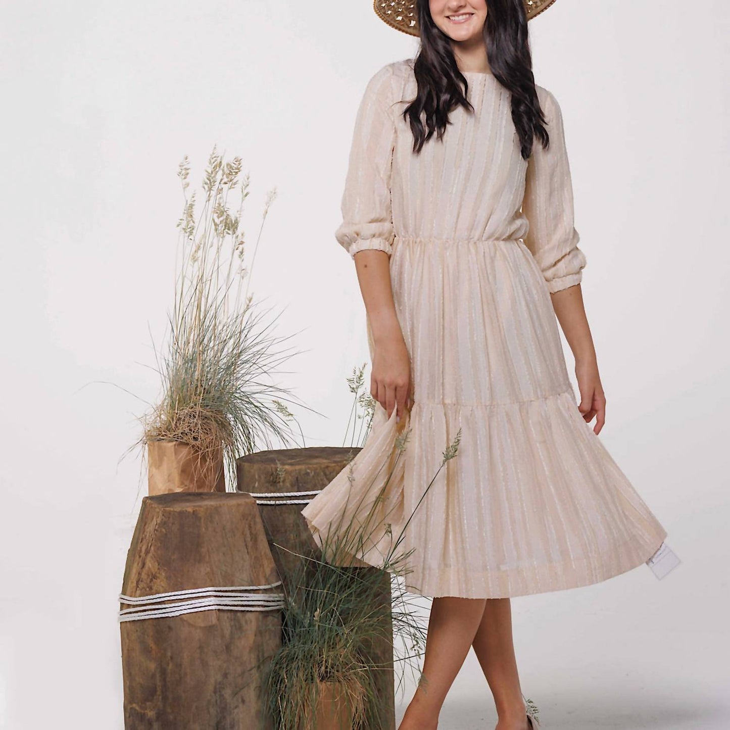 Gestreiftes Midikleid