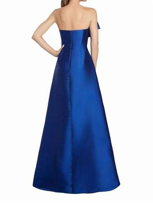 Strapless Ruffled Accent Evening Gown