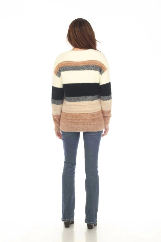 Gestreifter Pullover mit Rundhalsausschnitt