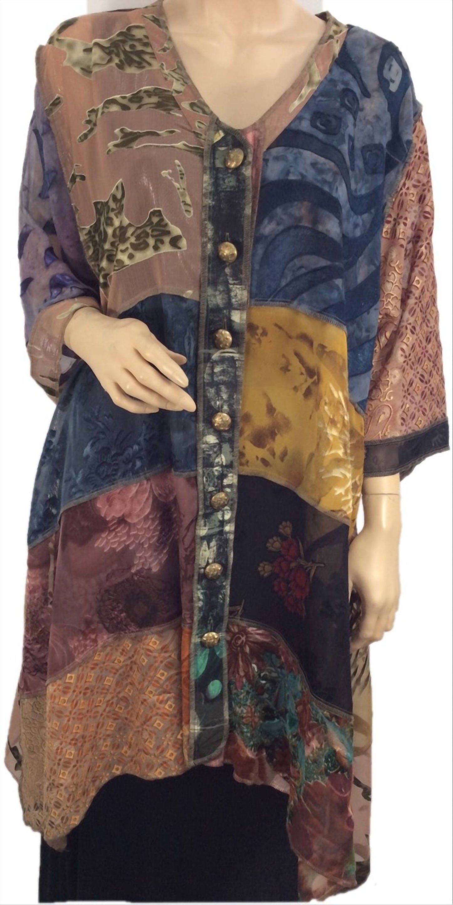 Geblümter Paisley-Burnout-Duster