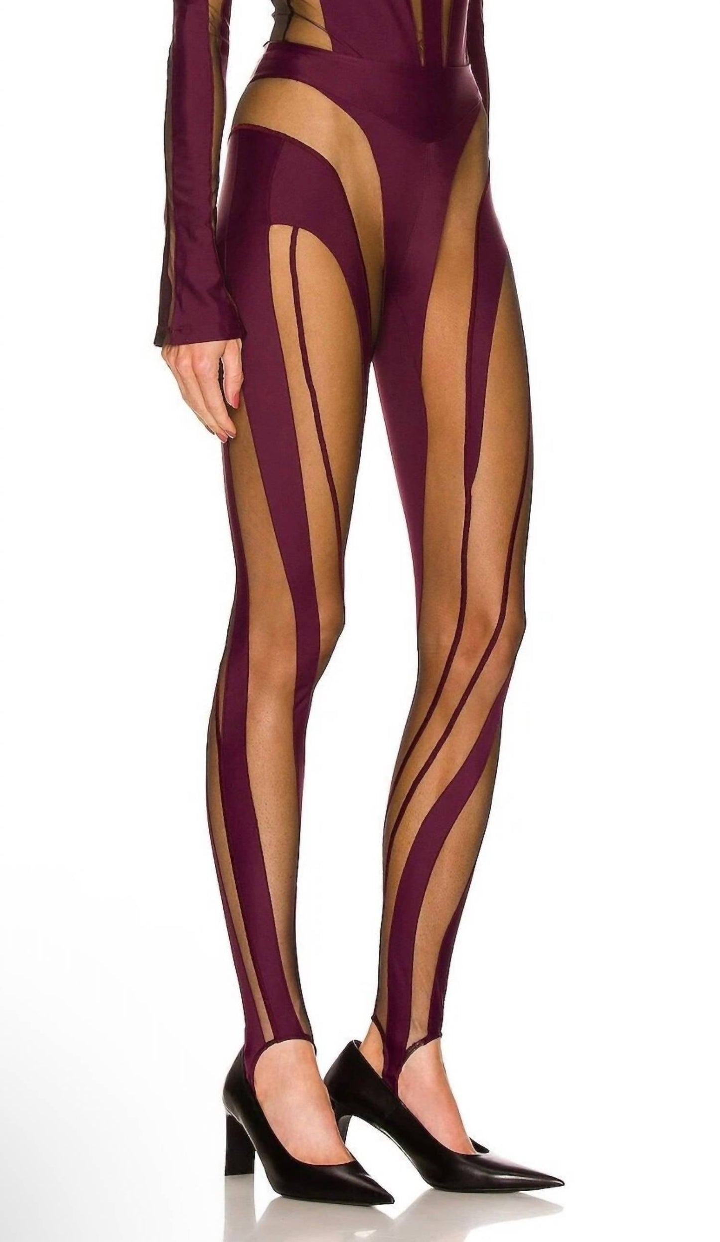 Blickdichte Spiral-Steigbügel-Leggings