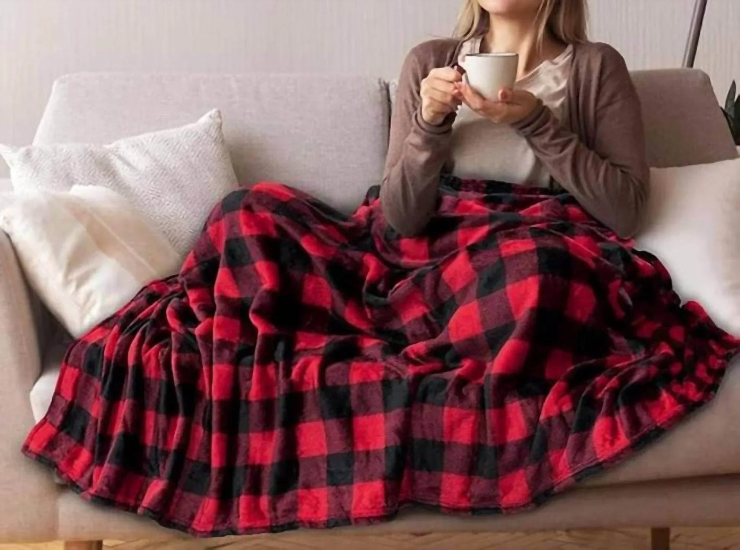 Buffalo Karo Plaid Plüsch Fleece Kuscheldecke