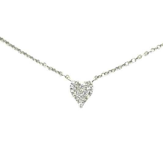 Women's Paved Small Heart Necklace