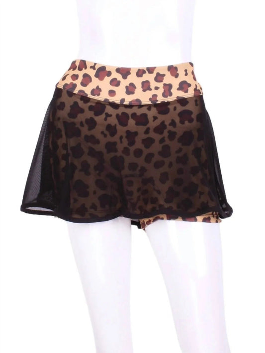 Women's Mesh On Leopard Love Skirt