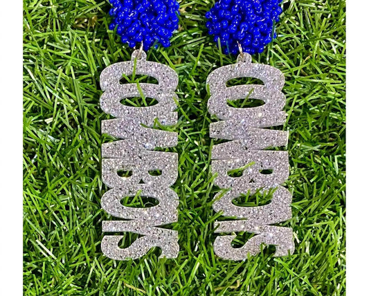 Dallas Cowboys Glitter Acrylic Earrings With Seed Bead Post