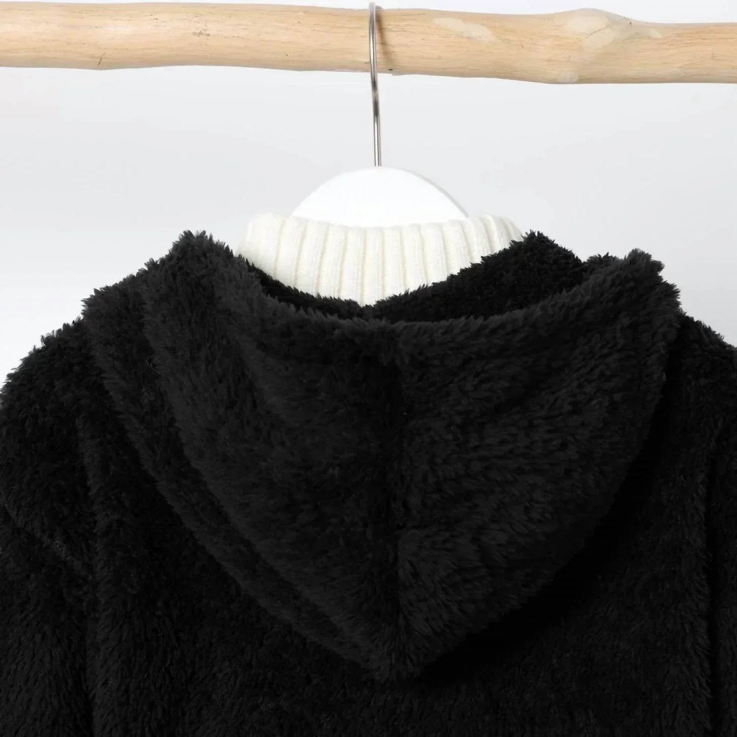 Kids Hooded Fuzzy Coat