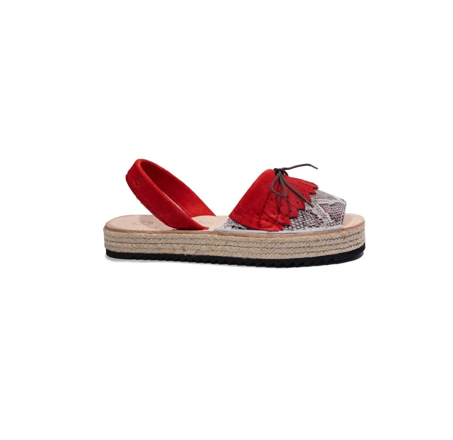 Damen Fransen Keilsandalette Schmal