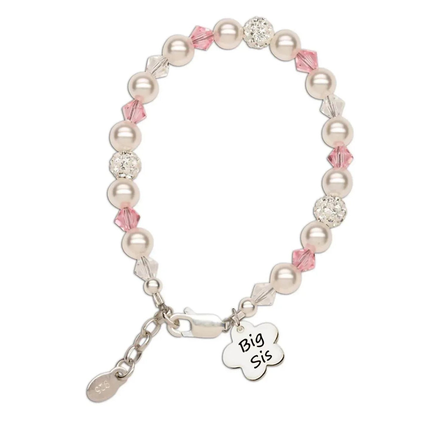 Sterling Silver Big Sis Bracelet With Flower Charm